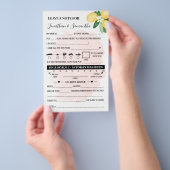 カップルのゲームカー結婚ドのピンクのレモンのメモ チラシ (ハンドル)