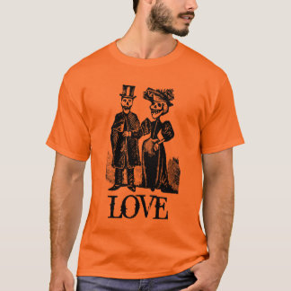 カップルのゴシックのハロウィンのビクトリアンな骨組ワイシャツ Tシャツ
