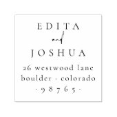 カップルのシックな書結婚道の差出人住所 セルフインキングスタンプ (デザイン)