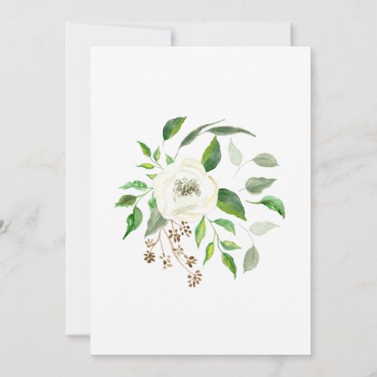 カップルのシャワーのBOHOによって播かれるユーカリのリースのバラ 招待状 (裏面)