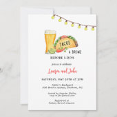 カップルのシャワーを浴びる前のタコスとブリュース 招待状 (正面)