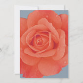 カップルのシャワーオレンジフローラダスティブルー結婚ズ 招待状 (裏面)