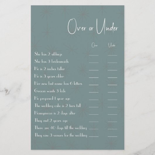 カップルのシャワーゲームフライヤーの上または下 チラシ (正面)