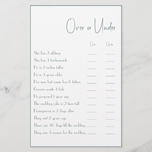 カップルのシャワーゲームフライヤーの上または下 チラシ (正面)