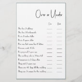 カップルのシャワーゲームフライヤーの上または下 チラシ (正面)