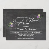 カップルのシャワーパーティー婚約結婚式の招待 招待状 (正面/裏面)