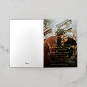 カップルのシャワーフォト婚約パーティ招待状 箔グリーティングカード (外側レイダウン)