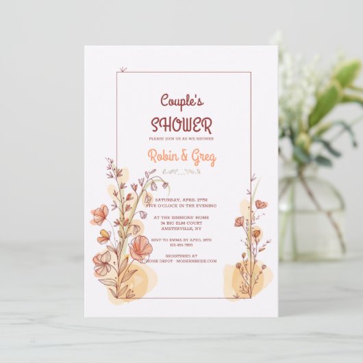 カップルのシャワーフレーム招待状 招待状 (スタンド正面)