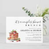 カップルのシャワーブランチのパンケーキの招待 招待状 (スタンド正面)