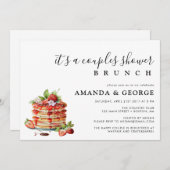 カップルのシャワーブランチのパンケーキの招待 招待状 (正面/裏面)