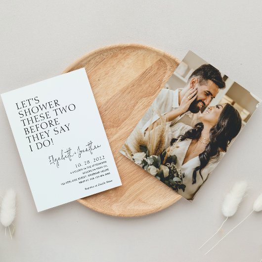 カップルのシャワー前に私は写真ブライダル 招待状