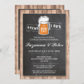 カップルのシャワー招待状の前にBREWS 招待状 (正面/裏面)