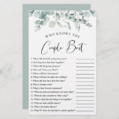 カップルのシャワー最高のゲームを知るユーカリ (正面/裏面)