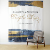 カップルのシャワー背景 |青い水色の抽象芸術 タペストリー (インサイチュ)