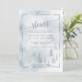 カップルのシャワー |シルバーブルー冬のワンダーランド 案内状 (スタンド正面)