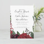 カップルのシャワー | ブルグンディエレガントマルサラフローラ 案内状 (スタンド正面)