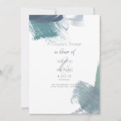 カップルのシャワー |モダンティール（緑がかった色） 招待状 (正面)