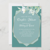 カップルのシャワー |ワイルドフラワーとベリー幾何学模様 招待状 (裏面)