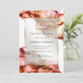 カップルのシャワー |抽象芸術インク秋の色6 招待状 (スタンド正面)