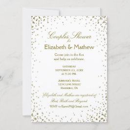 カップルのシャワー |金ゴールド紙吹雪 招待状