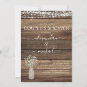 カップルのシャワ素朴ーベビーズブレスファームハウス 招待状 (正面)