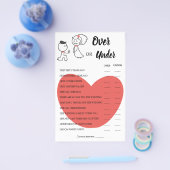 カップルのシャワ結婚ーゲームカードの上または下 チラシ (シングル)