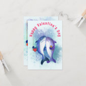 カップルのシャーク愛バレンタインデーのカード – おもしろい カード (正面/裏面インサイチュ)