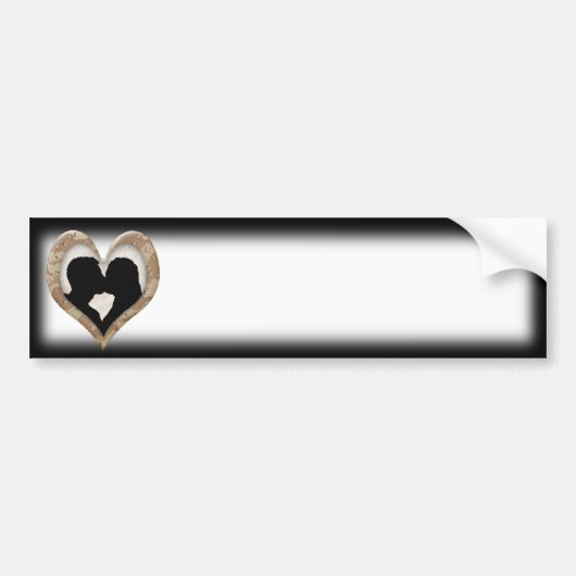 カップルのシルエキスをするット(迷彩ハート) バンパーステッカー (正面)