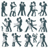 カップルのシルエットシール踊りまたはroの シール (正面)