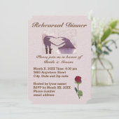 カップルのシルエットハートサンドリハーサルディナー 招待状 (スタンド正面)