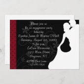 カップルのシルエット 招待状 (正面/裏面)