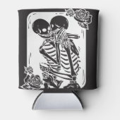 カップルのスケルトン 缶クーラー (正面)