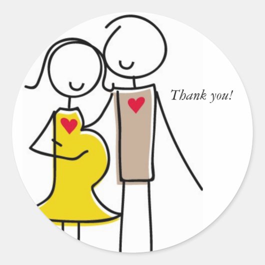 カップルのステッカーを男女兼用期待して ラウンドシール (正面)