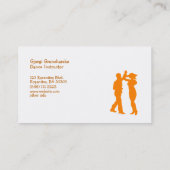 カップルのダンスの回転の踊りのシルエット 名刺 (裏面)