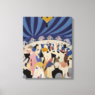 カップルのダンスホールの芸術を踊るジャズ年齢のアールデコ キャンバスプリント