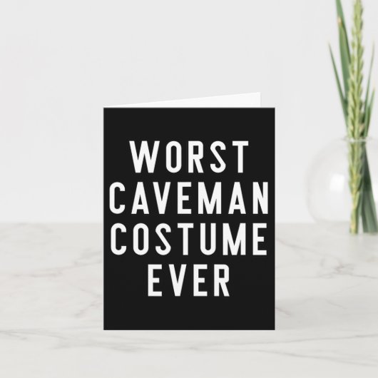 カップルのハロウィーンの衣装シャツ最悪のCaveman Cos カード (正面)