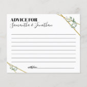 カップルのバイリンガルシャワーカードのための緑のアドバイス (正面)