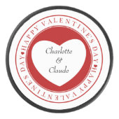 カップルのバレンタインのアイスホッケーのパック アイスホッケーパック (正面)