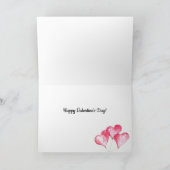 カップルのバレンタインピンクブルーバイクバルーンハート愛 シーズンカード (内部)