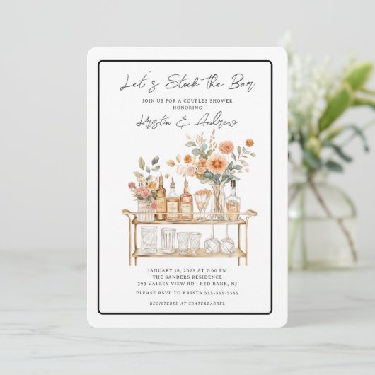 カップルのバーシャワーを予約しよう 招待状 (スタンド正面)