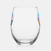 カップルのパーソナライズハート写真テンプレート名の日付 ステムなしワイングラス (左)