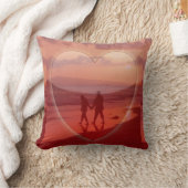 カップルのビーチバレンタイン枕 クッション (ブランケット)