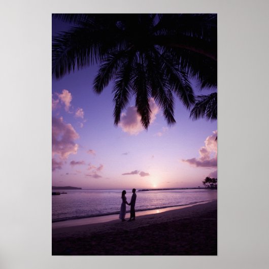 カップルのビーチ、ウィンドジャマー着陸、セントルシア ポスター (正面)