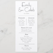 カップルのファクト素朴のシンプル結婚式 プログラムとメニュー プログラム (裏面)