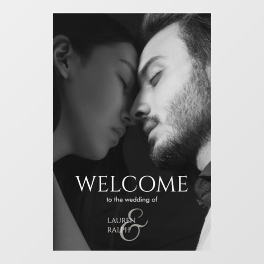 カップルのフォトウェルカムウィンドウ結婚の貼り付けサイン ウィンドウサイン (シート)