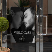 カップルのフォトウェルカムウィンドウ結婚の貼り付けサイン ウィンドウサイン