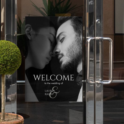 カップルのフォトウェルカムウィンドウ結婚の貼り付けサイン ウィンドウサイン