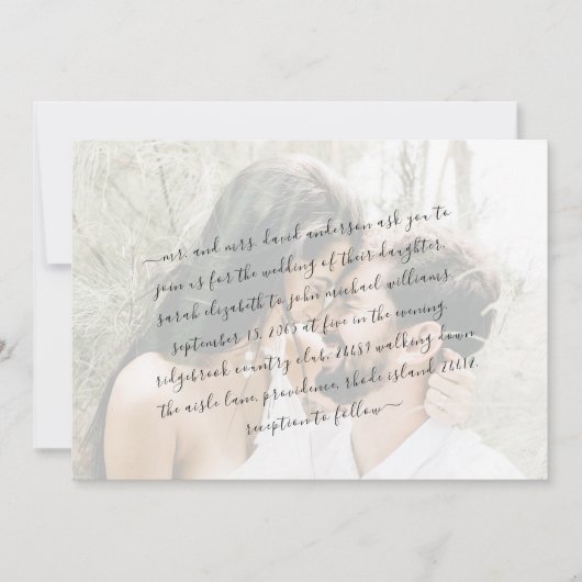 カップルのフォトスクリプト結婚式招待状 招待状 (正面)