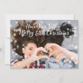 カップルのフォトフェアリーライト | 休日おもしろいの挨拶 シーズンカード (正面)