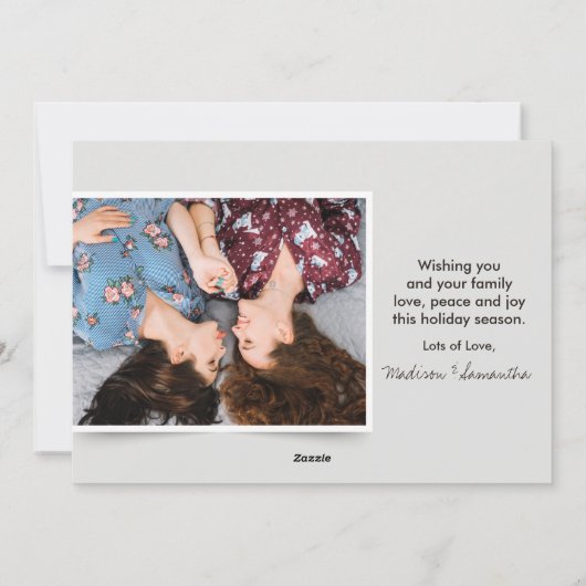 カップルのフォトフェアリーライト | 休日おもしろいの挨拶 シーズンカード (裏面)